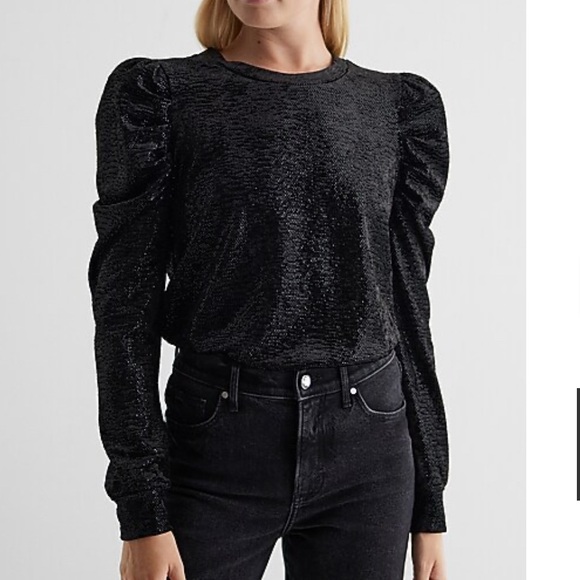 🏴‍☠️Black Velvet Puff-Sleeve Women's Top - Picture 17 of 17